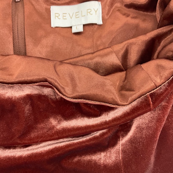 NWT Revelry Velvet Tube Top Terracotta Color Sleeveless Bustier size L - Picture 12 of 15